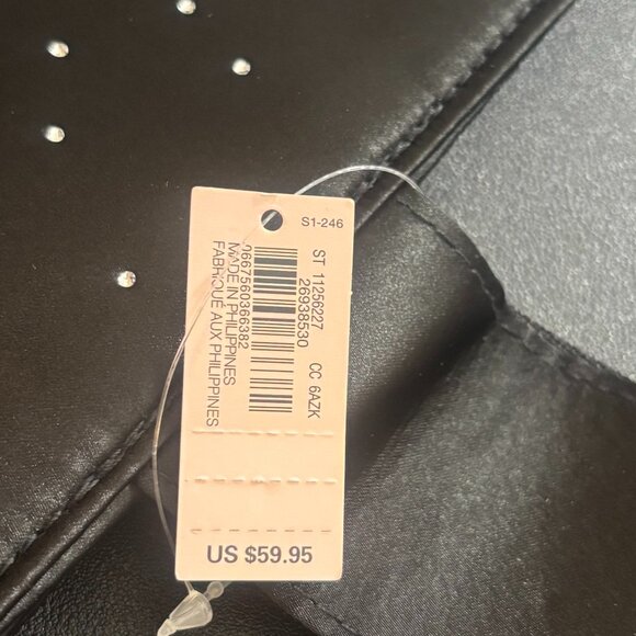 NWT Victoria's Secret Black Front Rhinestone Sparkled Lined Zip Large Tote Bag - Picture 5 of 15